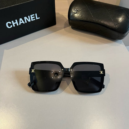 Black & Gold Drop-Logo Sunglasses