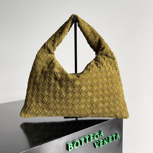 Woven Leather Medium Hobo Shoulder Bag