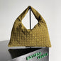 Woven Leather Medium Hobo Shoulder Bag