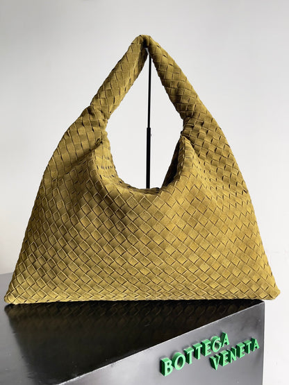 Woven Leather Oversized Hobo Shoulder Bag