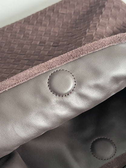 Woven Leather Oversized Hobo Shoulder Bag