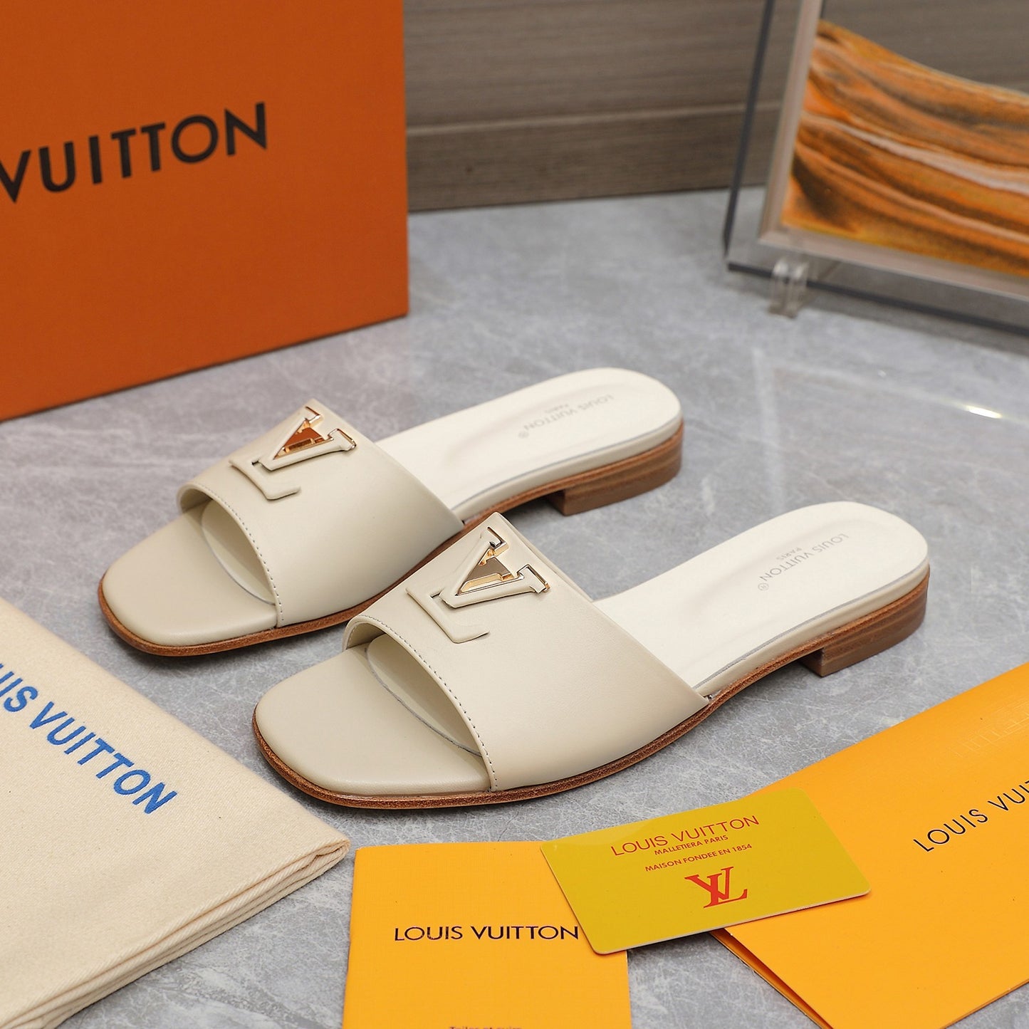 Leather Flat Slippers