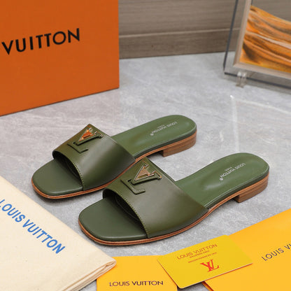 Green Leather Slippers