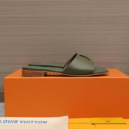 Green Leather Slippers
