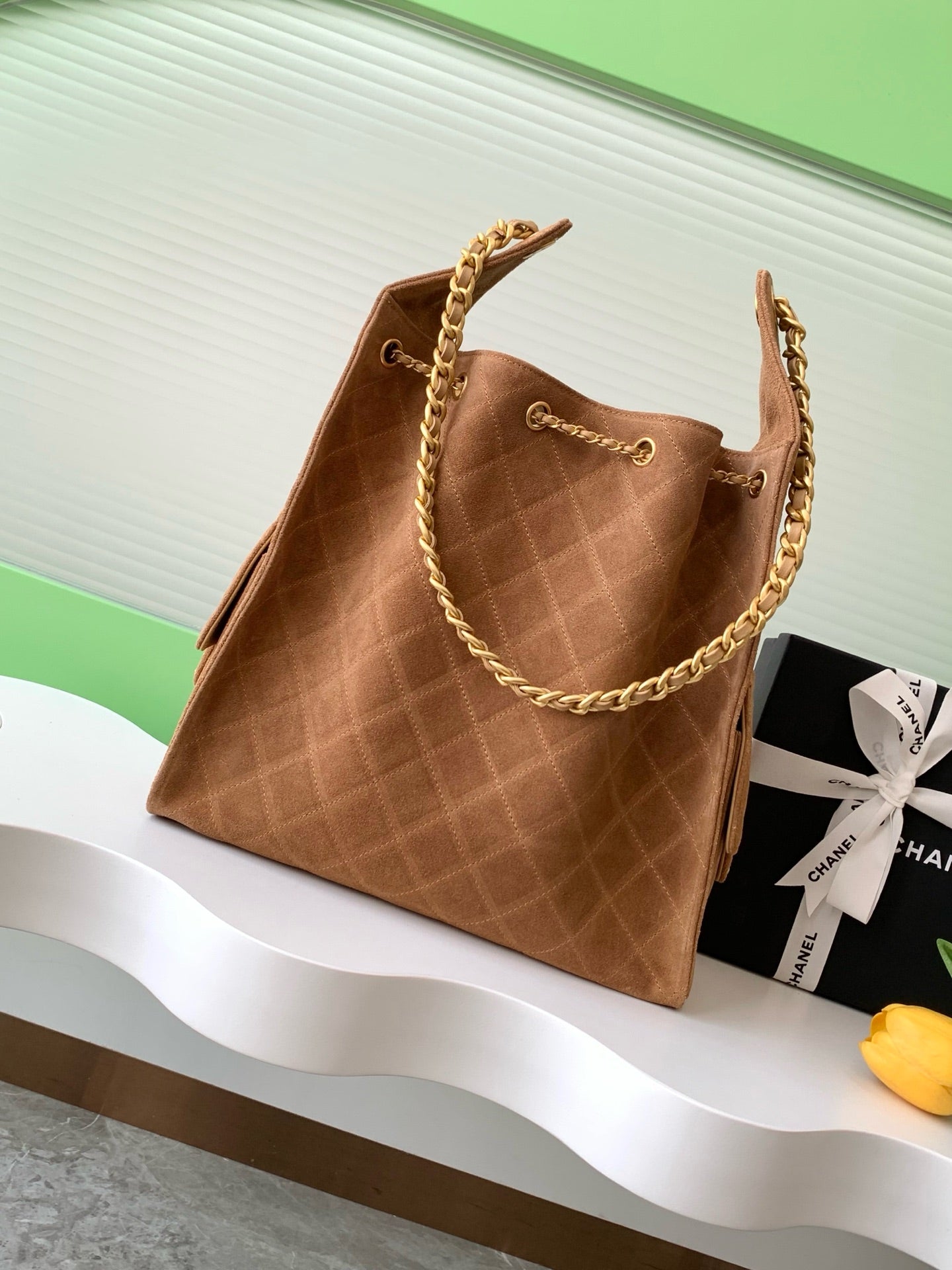 25 Large Suede Bucket Bag